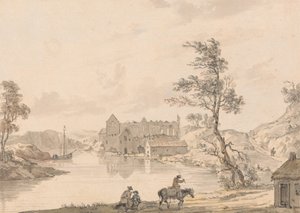Abadía de Askeaton cerca de Limerick, Irlanda en el río Deel de Paul Sandby